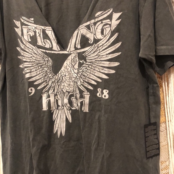 Flying high 1988 new w tags t shirt cut out distressed forever 21 vintage gray - Picture 2 of 6